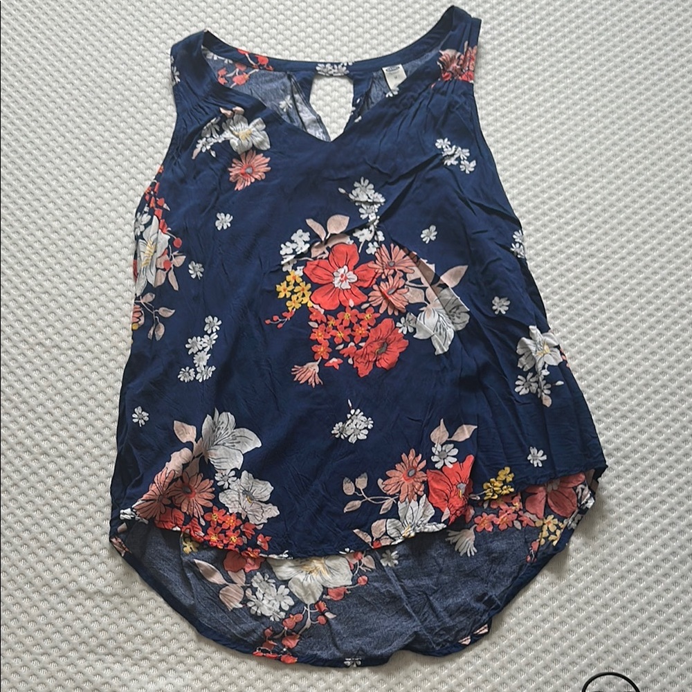 Old Navy Blue and Orange Cut Out Tank Top